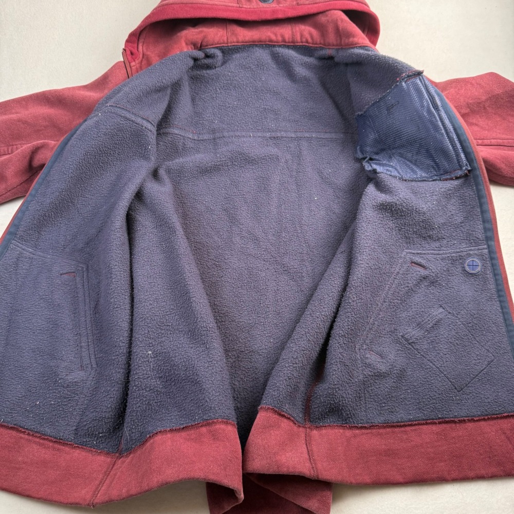 Lululemon Mens Burgundy Full Zip Fleece Hoodie Sweatshirt Size L Maroon - Picture 4 of 7